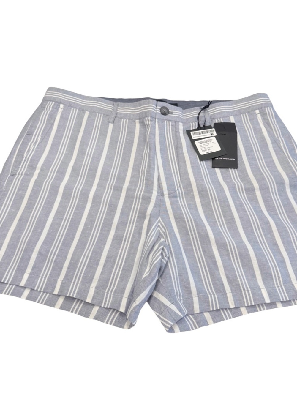 Club Monaco Men’s Jax Shorts Linen Blend Blue White Sz 33 NWT - Picture 4 of 16